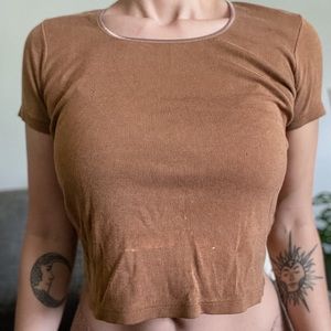 Vintage Ribbed T-Shirt Top